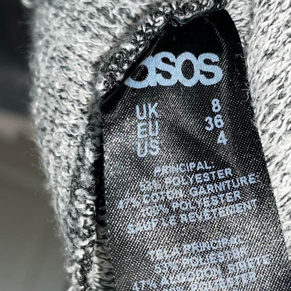 EUC ASOS Marl Lounge Jogger Pants Faux Leather Stripe & Pocket Accent Size 4 - Picture 2 of 8